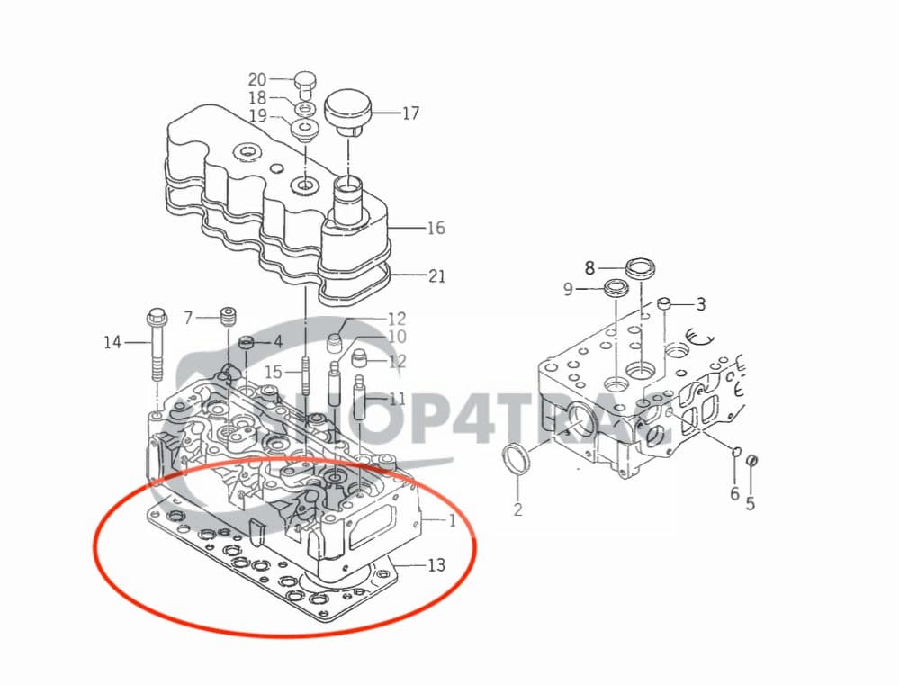 Koppakking Iseki Landhope TU240 - TU220 | TL2100 - TL2500 | Bolens G272 - G274 | Shop4Trac