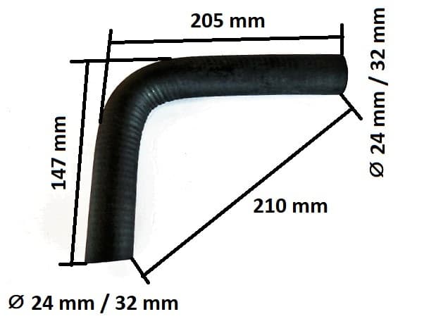 Bovenste radiateurslang Kubota B6000 | Yanmar YM1301-2420 | YM169 - YM276 - 2
