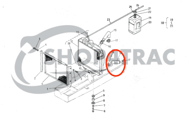 Bovenste Radiateurslang Kubota B 1200 - 1502 | Shop4Trac