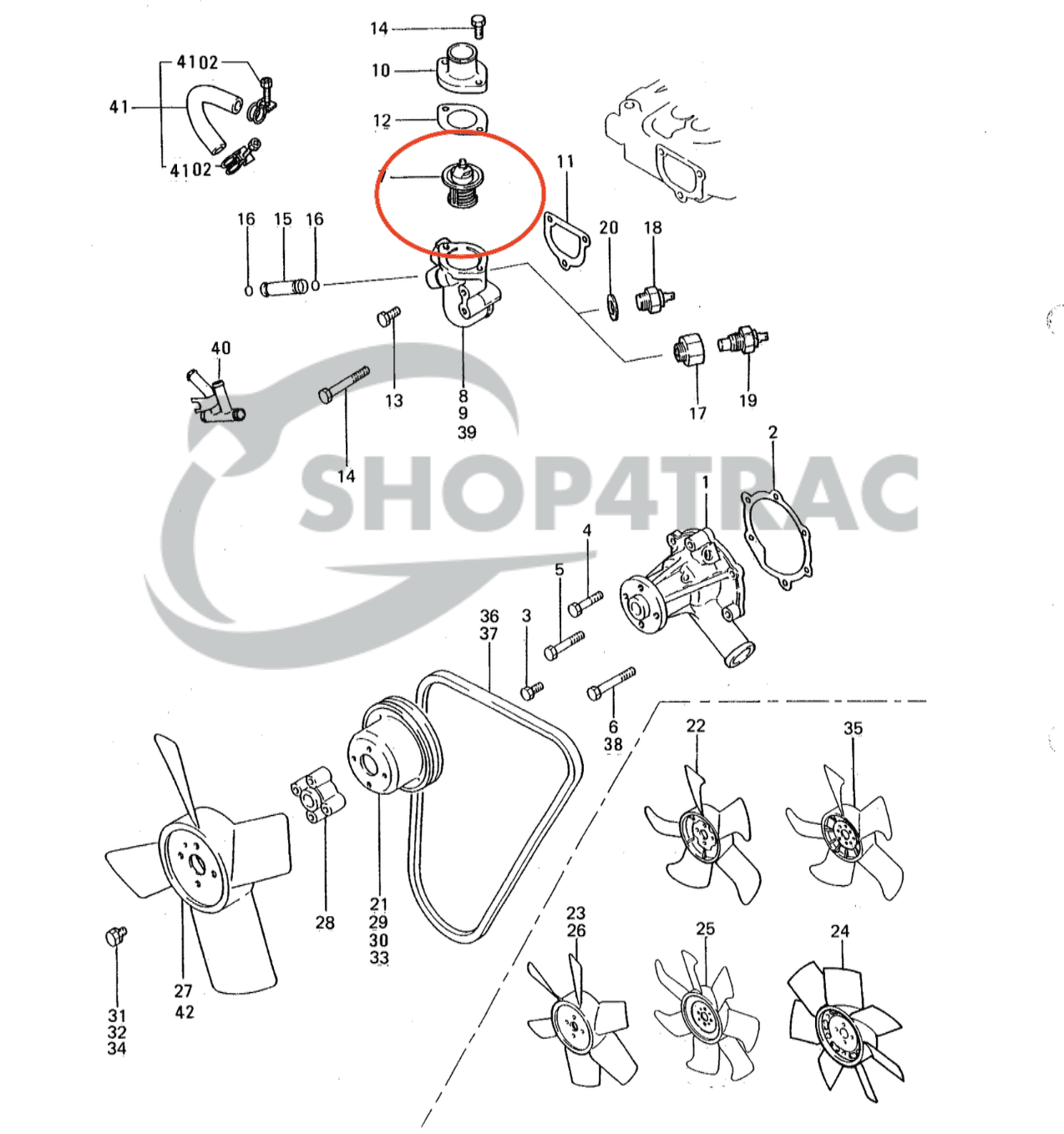 Thermostaat Mitsubishi L2A, L2C, L2E, L3A, L3C, L3E | Shop4Trac