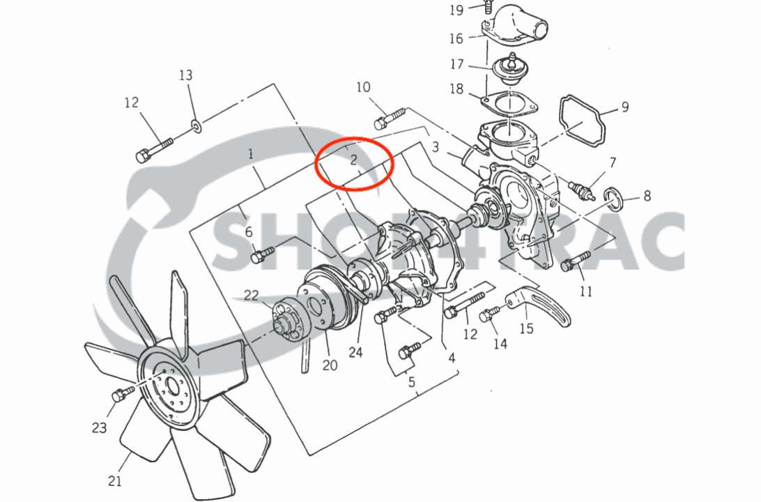 Waterpomp Iseki TA 207- TA267F | TU Landhope TU180-TU257 | TE | TL | Shop4Trac