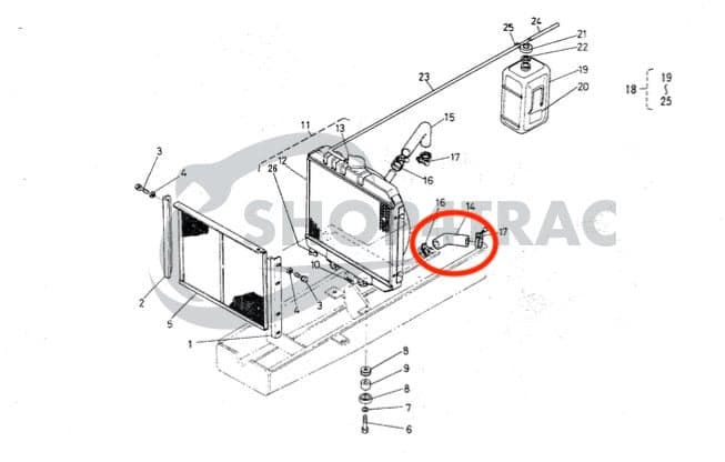 Onderste Radiateurslang Kubota B1200 - B1502 - 5
