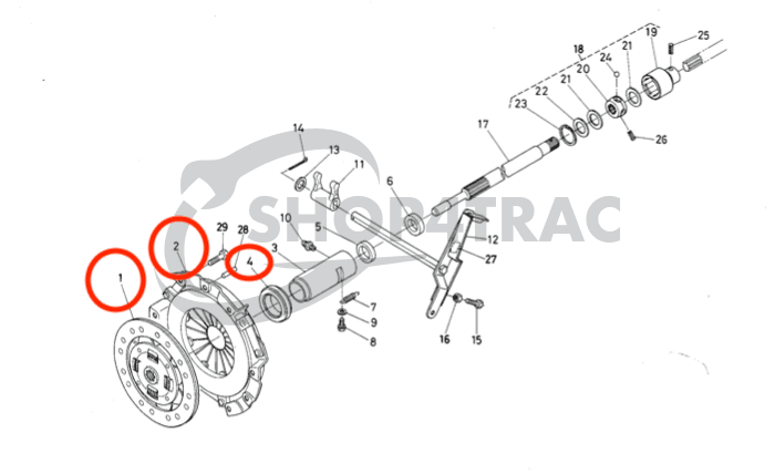 Koppelingsset Kubota A-15 | A-19 | B1600 - B1902 | F2000 - F2400 | B20 - B8200 - 3