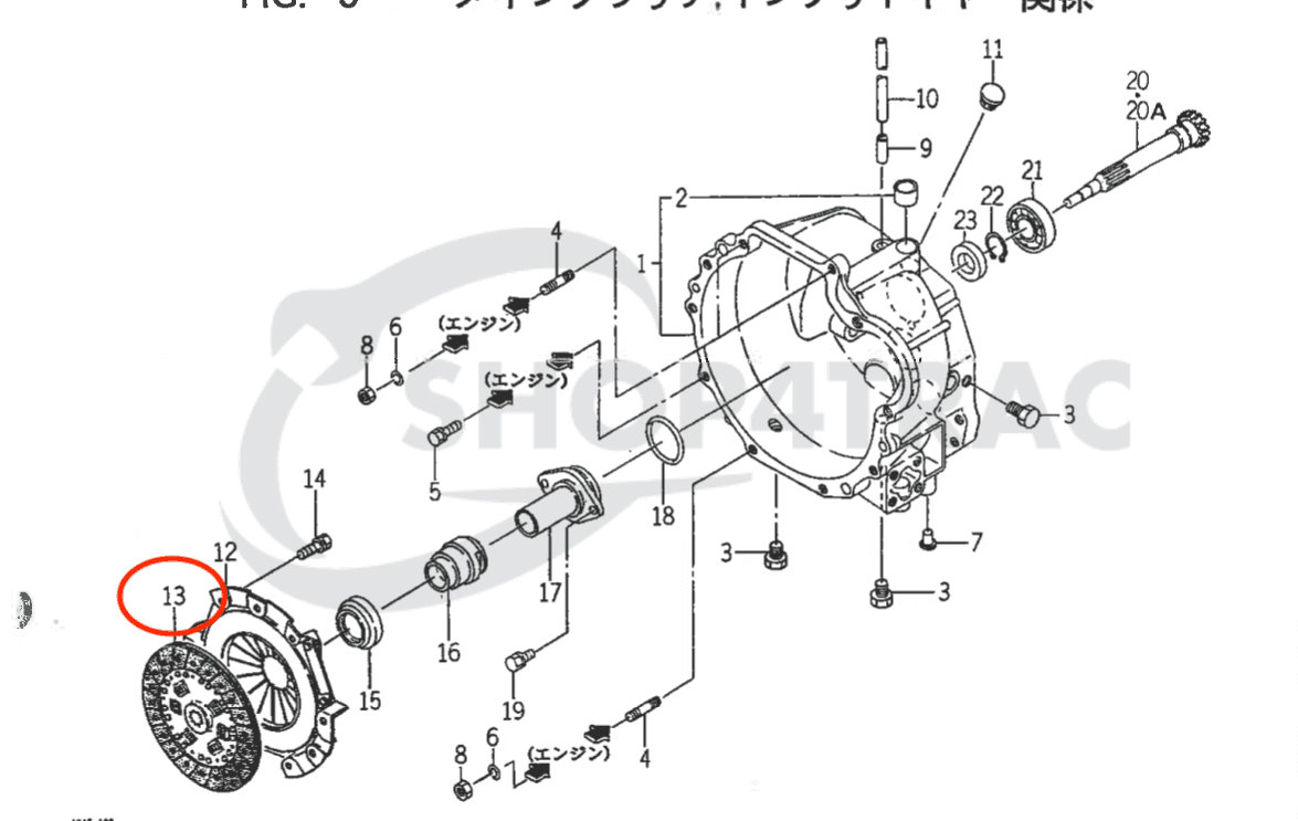 Koppelingsplaat Iseki TF21 - TF26 | TF223 - TF325 SIAL | Yanmar F26 - F28 | FX26 - FX28 | YM 2500-3810 - 5