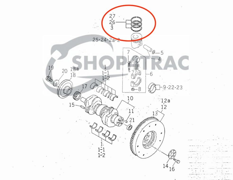 Zuigerveren Iseki TL | E3AE1 | 3AE1 motor | Shop4Trac