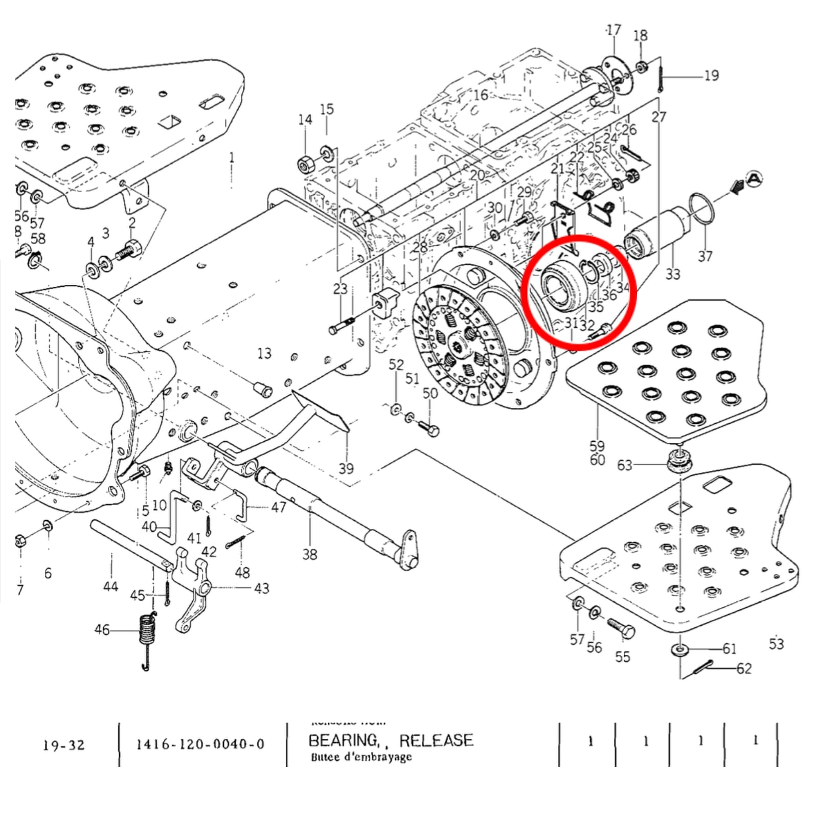 Druklager Iseki TX1000 - TX2160 | TS1610 - TS2810 | Bolens G152 - G154 | G172 - G174 - 5