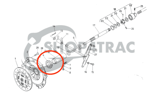 Druklager Kubota type 1 | Shop4Trac