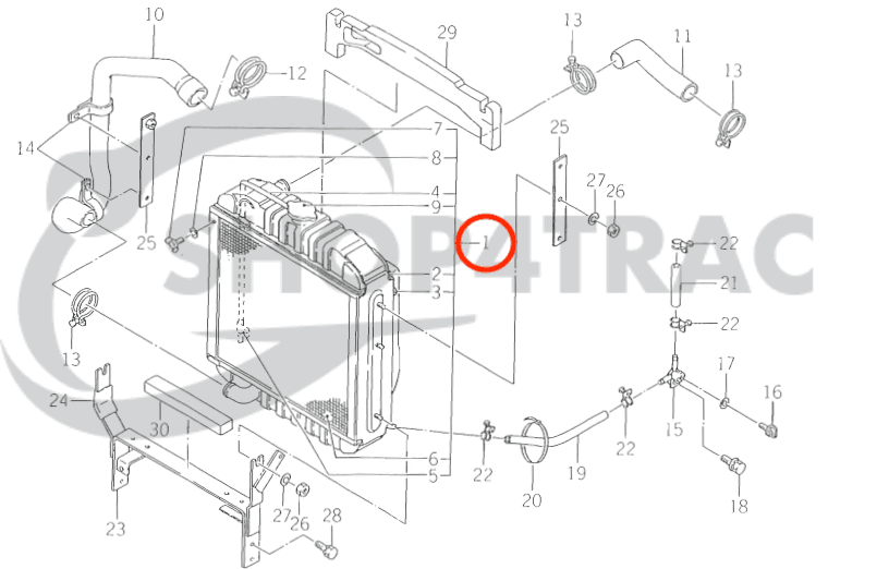 Radiateur Iseki TA207 - TA287 | TA525 - TA530 | 5035 incl. radiateurslangen - 10