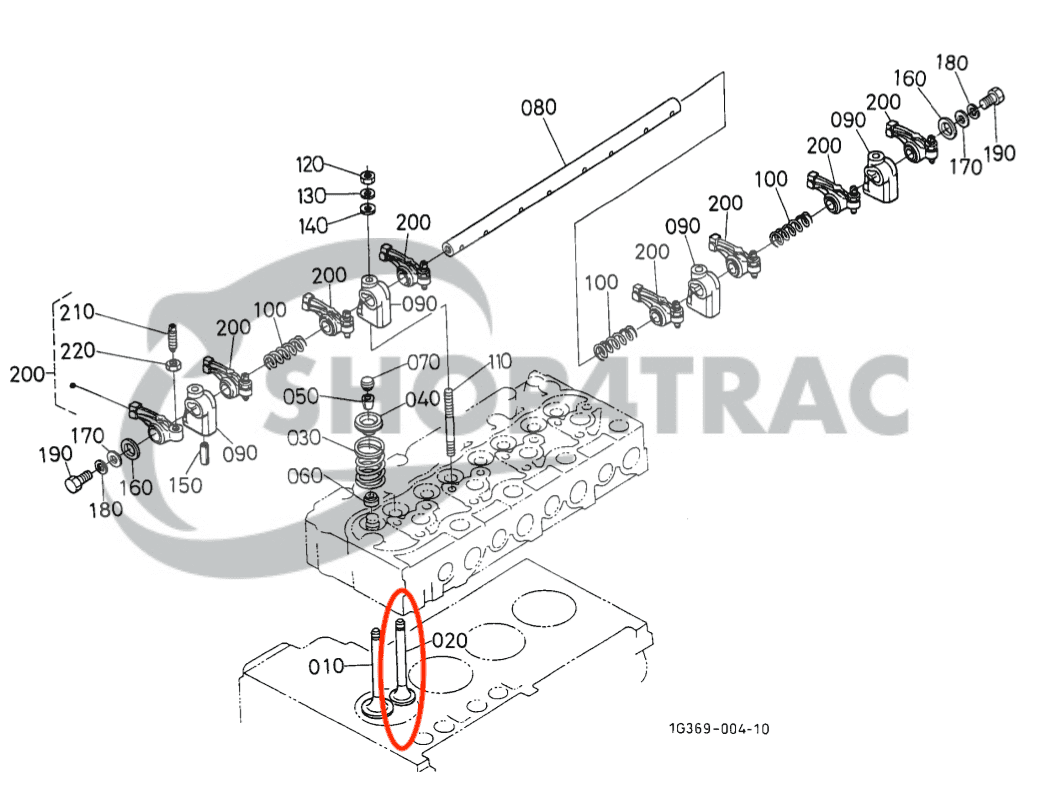 Uitlaatklep Kubota V2203, V2403 | D1403, D1703 | Shop4Trac
