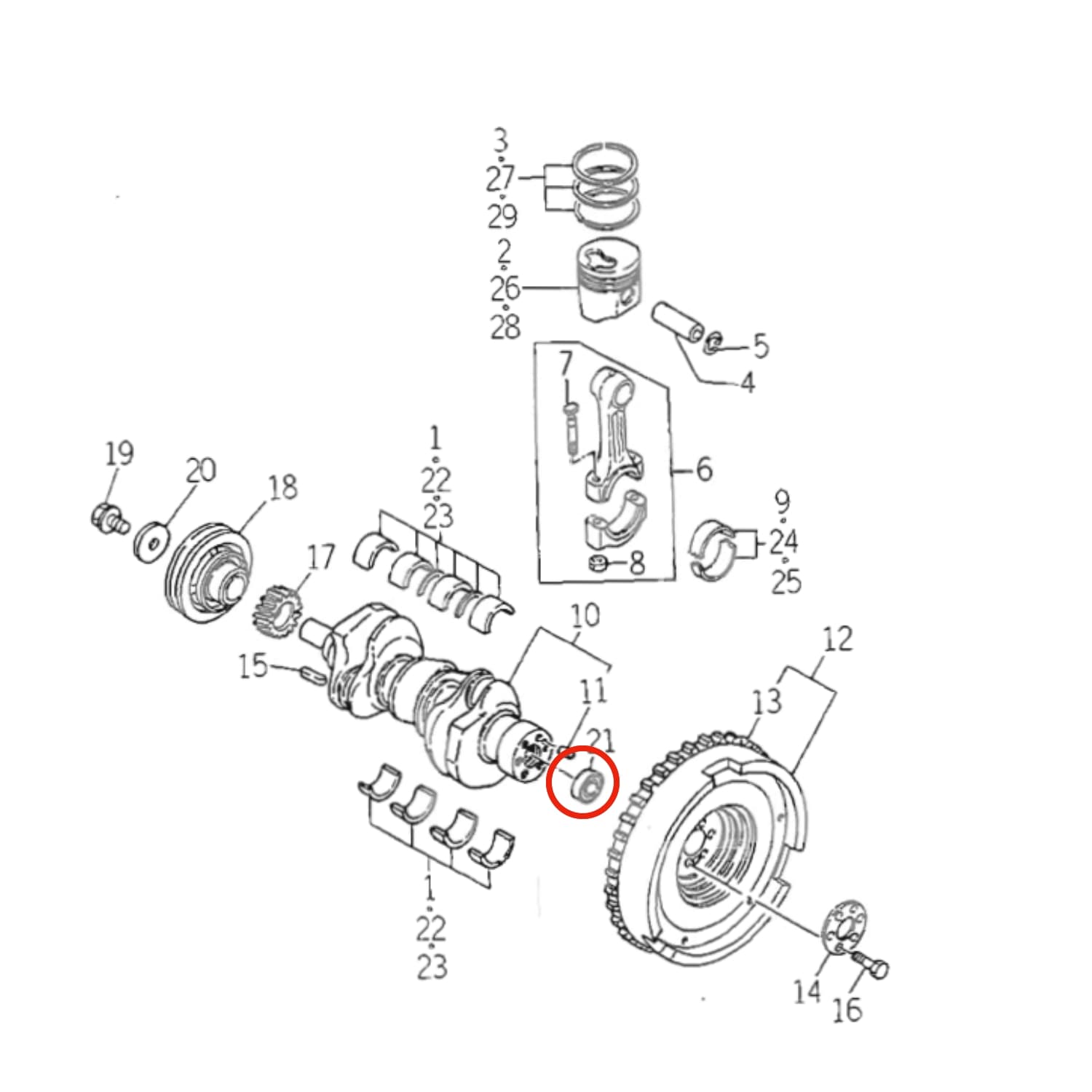 Koppelingsset Iseki TA210 - TA317 | TL2100 - TL2701 | TU197 - TU257 - 10