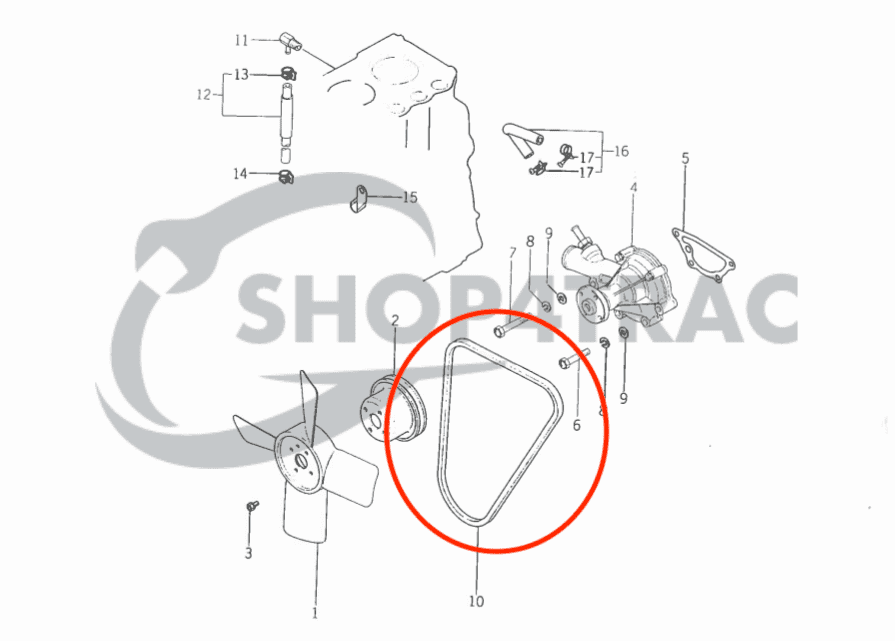 V-Snaar Iseki TX1410 TX1510 | TU120 - TU170 | SIAL | Kubota A15 - A19 | Shop4Trac