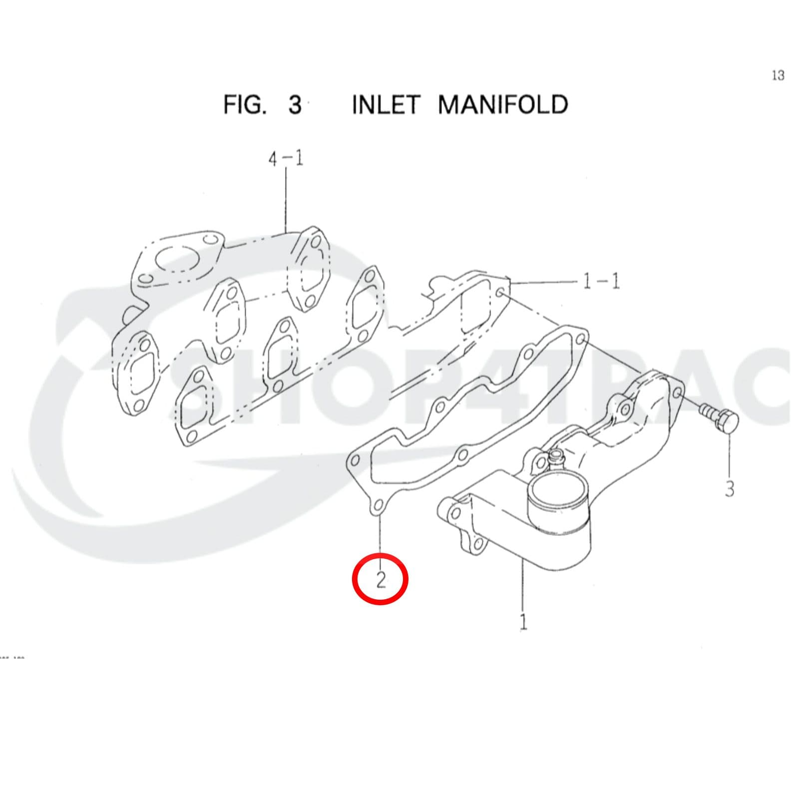 Inlaatspruitstukpakking Iseki | E3CE | E3CD | E3CF | E3CG | Shop4Trac