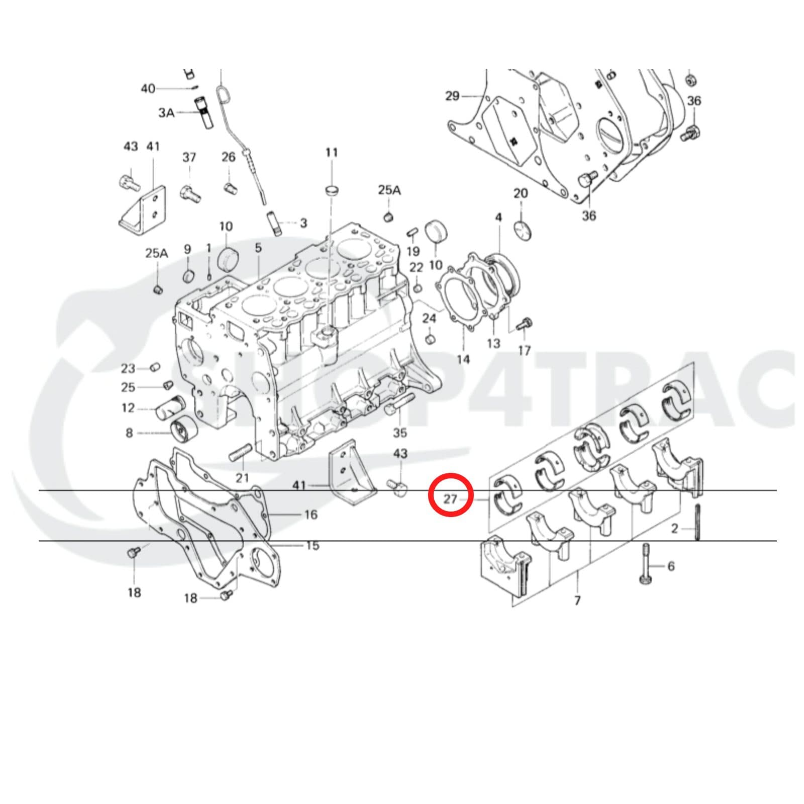 Hoofdlager set Mitsubishi K4A, K4B, K4C, K4D, K4E, K4F, S4L, S4L2 | Shop4Trac