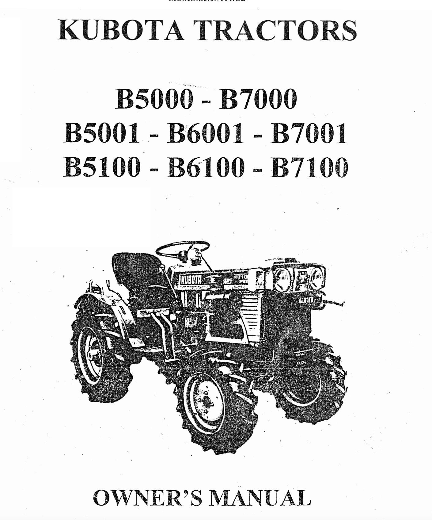 Handbuch Kubota B5000 – B7001 | B5100 - B7100 | Shop4Trac
