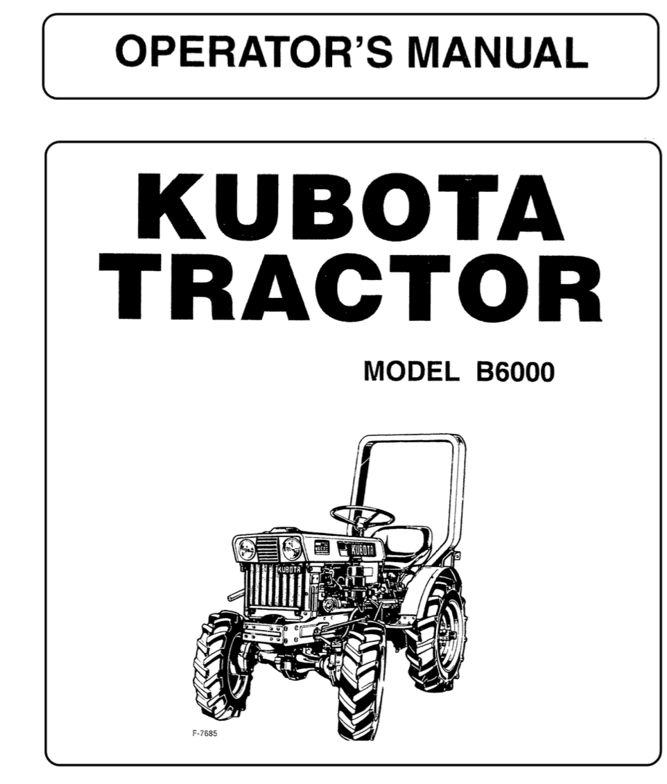 Kubota B6000 Handbuch | Zen-noh ZB6000 | Shop4Trac