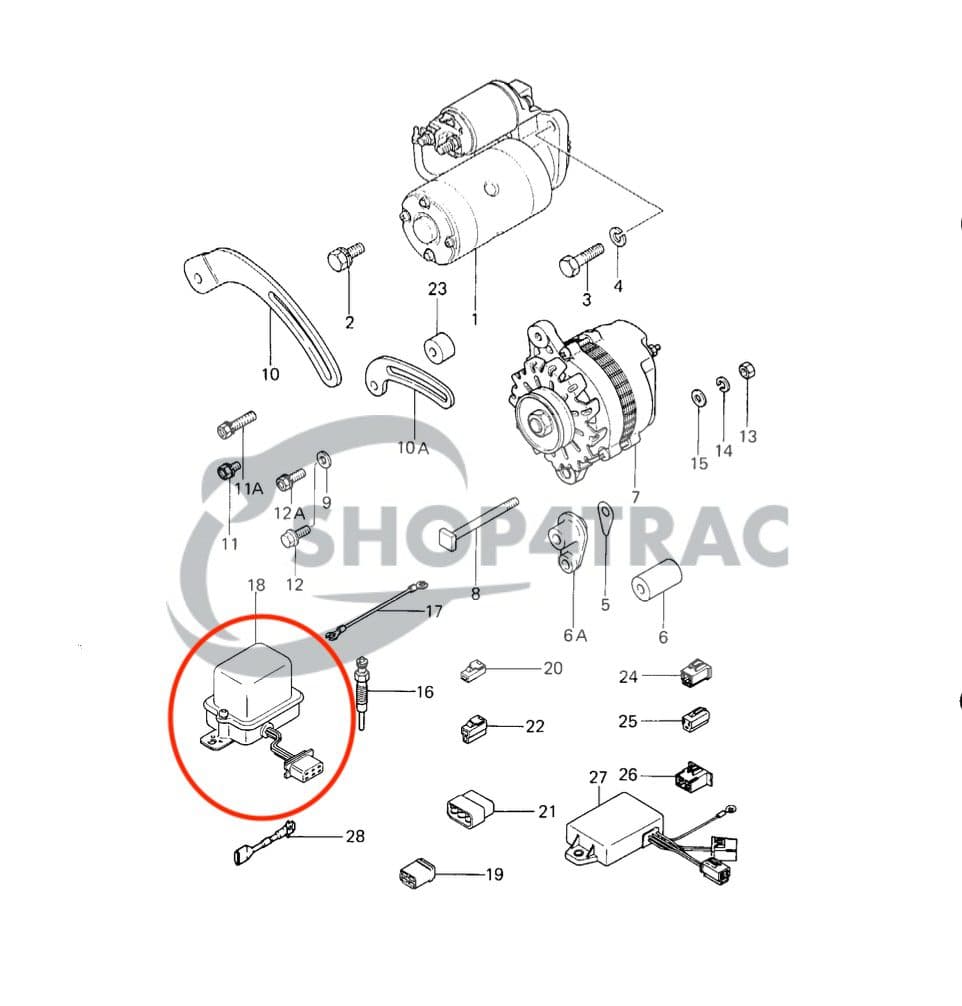 Spanningsregelaar Shibaura SU - SL | Iseki TX144 - TX2160 | Sato S373D | Shop4Trac