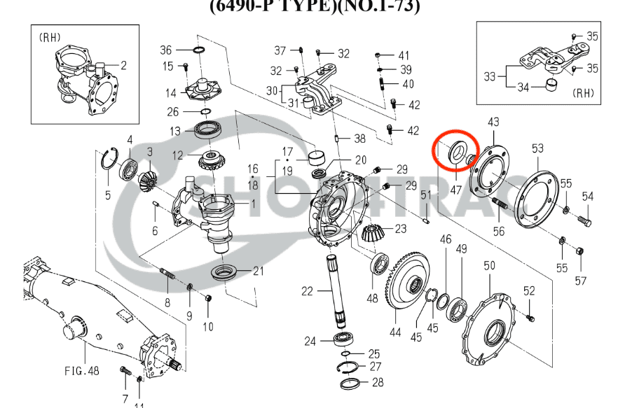 Iseki keerring vooras TA290 - TA320 | BQ3160E | Shop4Trac