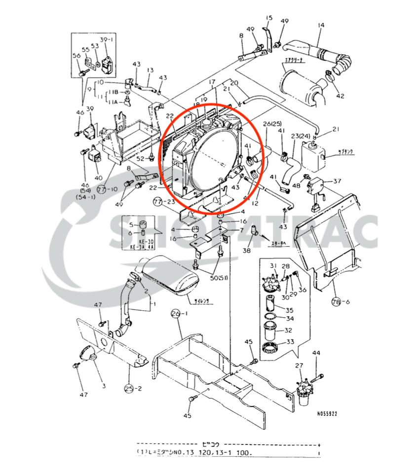 Radiateur Yanmar KE-2 | KE-3 | KE-4 | KE-2D | KE-3D | KE-2A | KE-3A | KE-4A - 5
