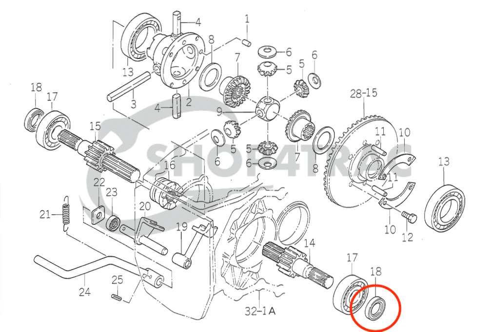 Keerring differentieel - PTO TE3210 - TE4270 | TU1700 - TU2101F | TX1000 - TX2160F | TC30458 | Yanmar vooras - 2