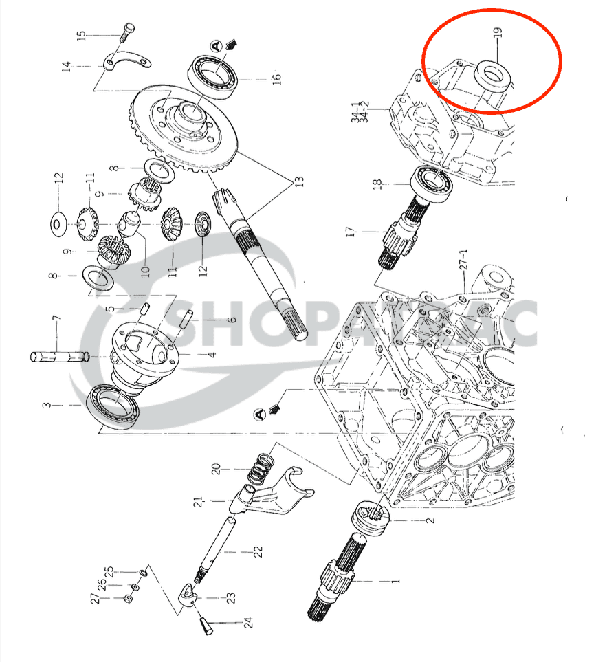 Keerring differentieel - PTO TE3210 - TE4270 | TU1700 - TU2101F | TX1000 - TX2160F | TC30458 | Yanmar vooras - 4