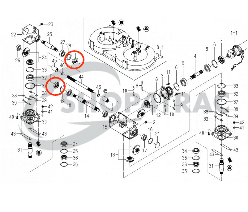 Keerring transmissie Kubota L1500 - L3450 | Kioti keerring PTO CK25 - CK30 | DK35 - DK55  | TC255210 - 2