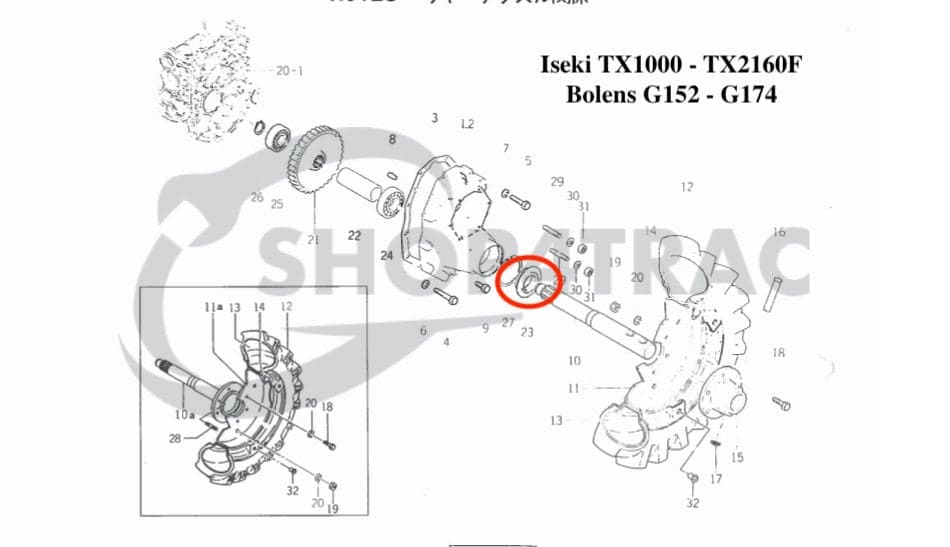 Keerring Steekas Iseki TX1000-TX2160F | TF15 - TF321 | TU | TC488010 - 2