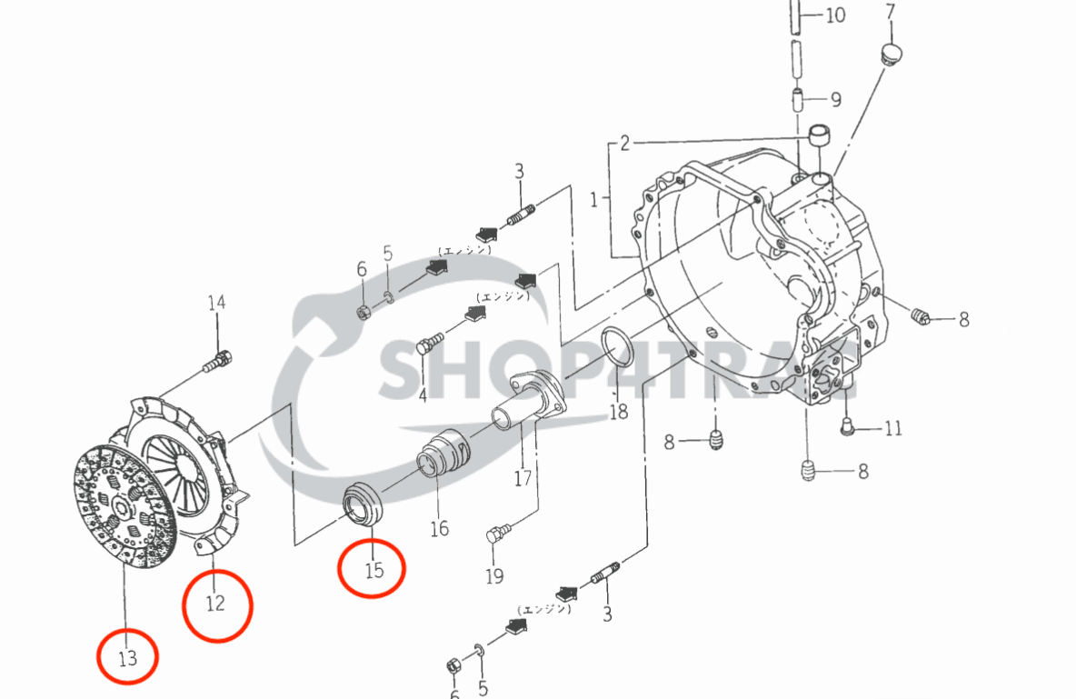 Koppelingsset Iseki SIAL hunter 18 – 20 | TF15 SIAL – TF19 SIAL | SIAL153 – SIAL193 - 5