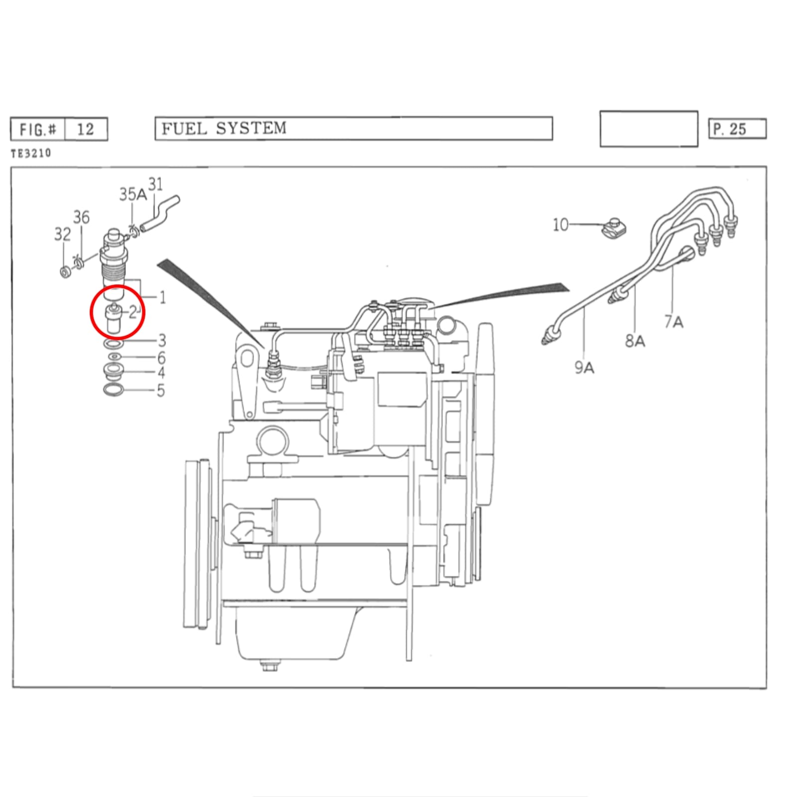 Verstuiver nozzle Iseki TL | TU | Isuzu | Hinomoto C172 - C174 - 2