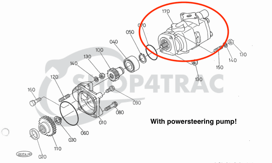 Hydrauliekpomp Kubota GL19 - GL338 | L3600 - L4610(dubbel met stuurbekrachtiging) - 2