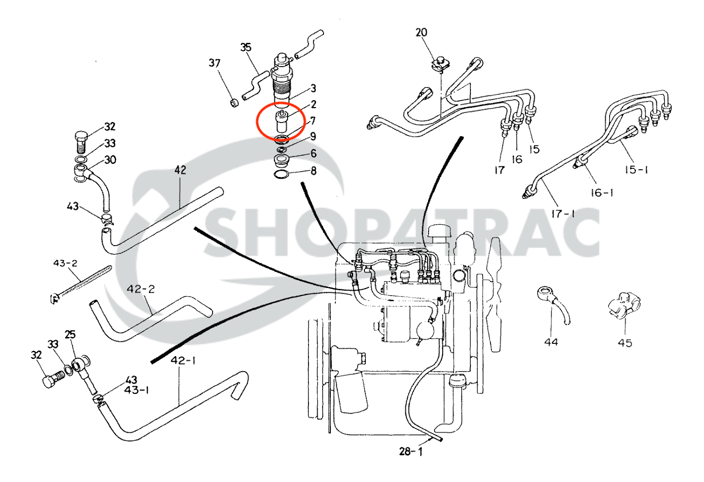 Verstuiver Injector nozzle Iseki TL2100 - TL2300 | Isuzu E3AE1 | Bolens G272 - G274 - 2