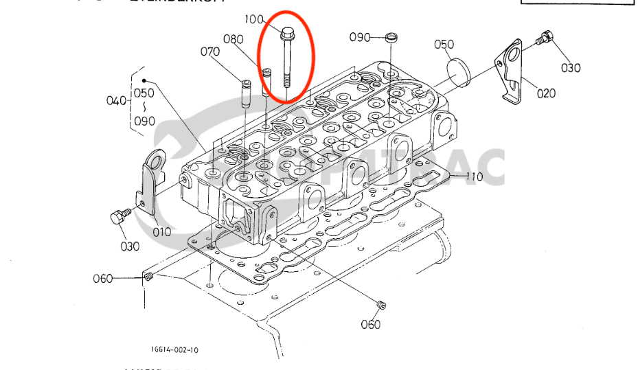 Cilinderkopbout | kopbout Kubota | D905 | D1005 | D1105 | V1305 | V1505 - 4