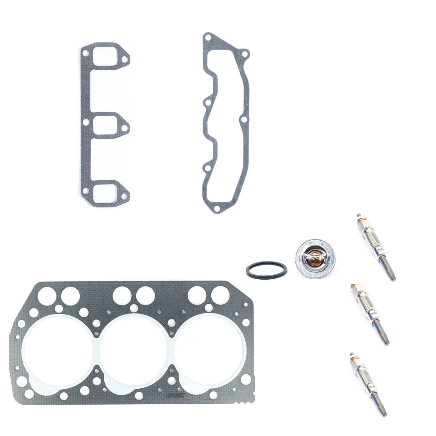 Cilinderkop Iseki E3CD | E3CD-T | E3CE | compleet + koppakking + gloeibougie - 2