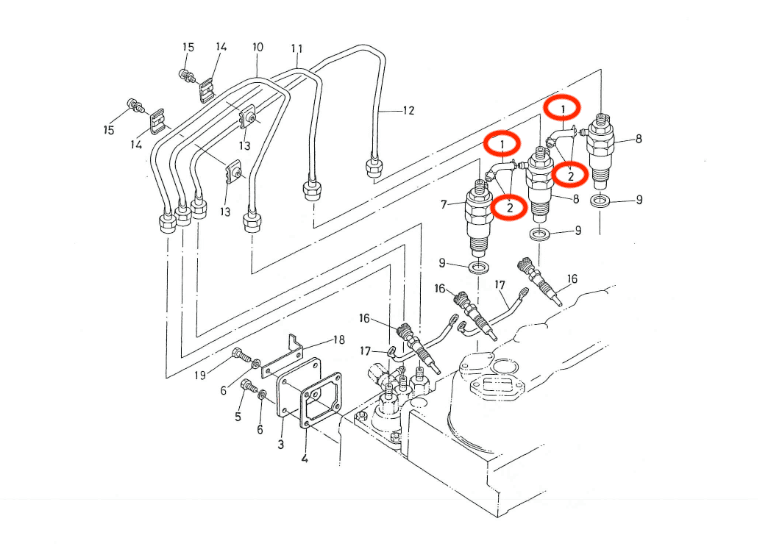 Retourleiding Kubota D750 - D850 - D950 | overloop leiding - 3