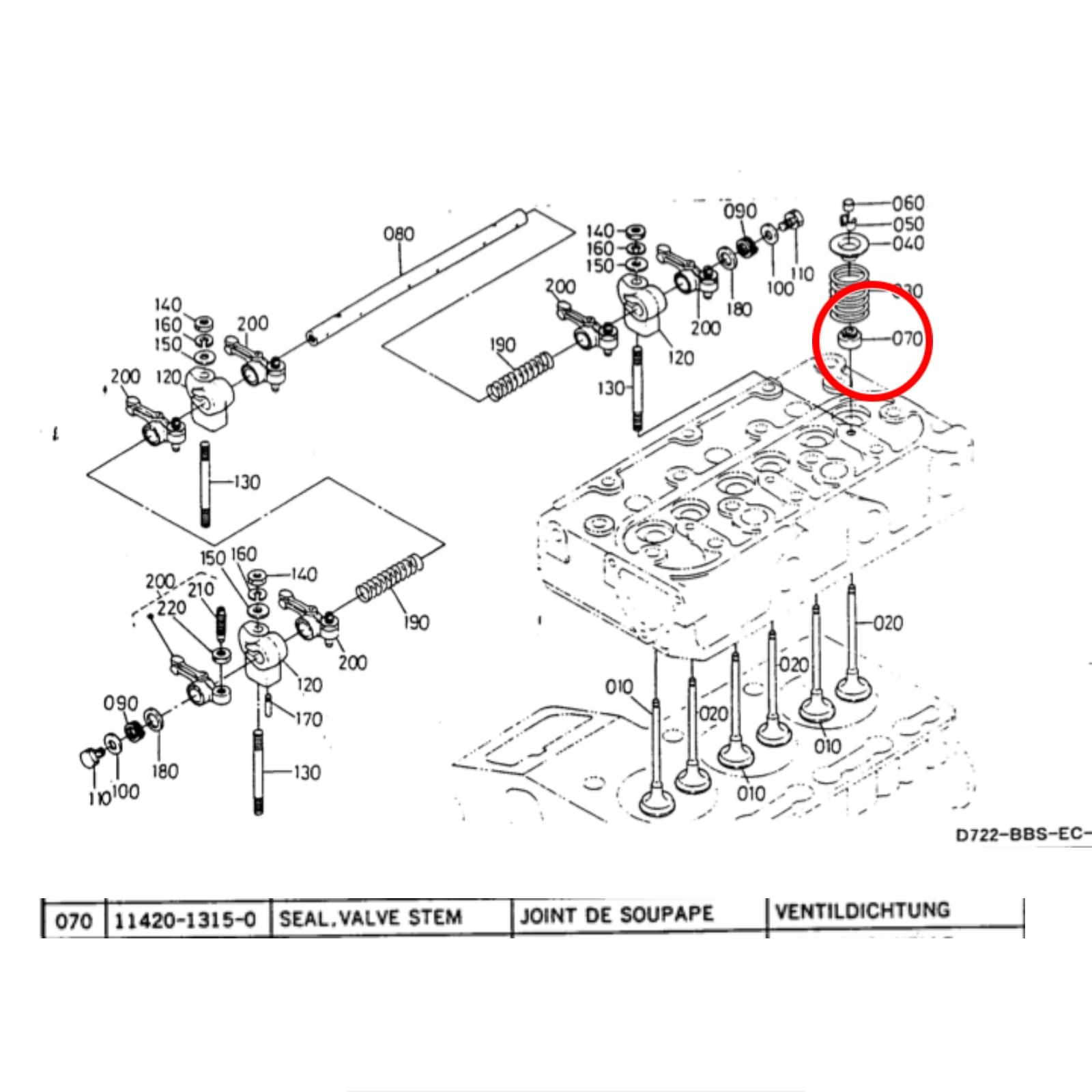 Klepseals Kubota Z402 - Z482 | D622 - D782 | D902 | V2607 - 2