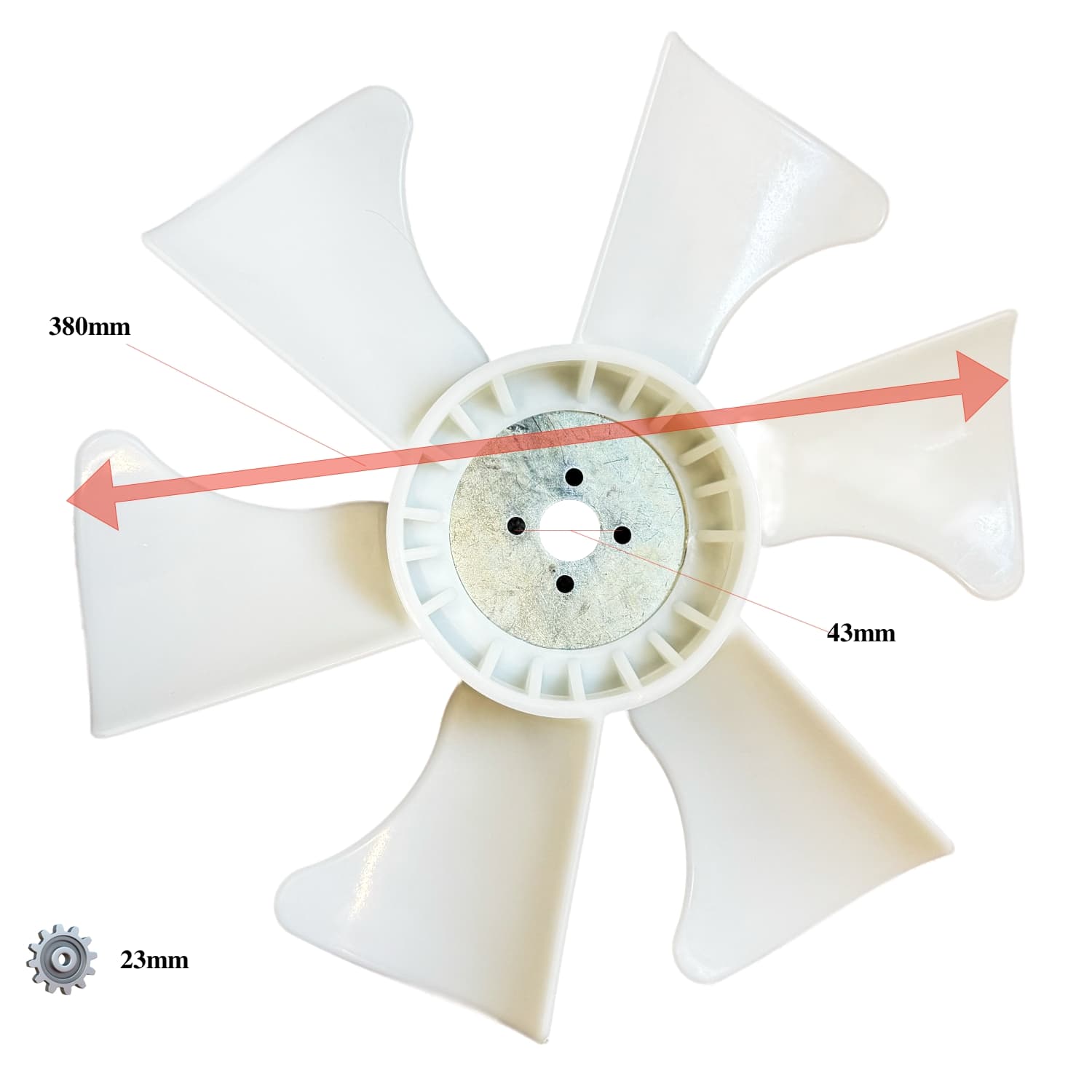 Ventilator | Koelventilator Kubota D1105 | V1305 | V1505 | 380mm | 6vinnen - 3