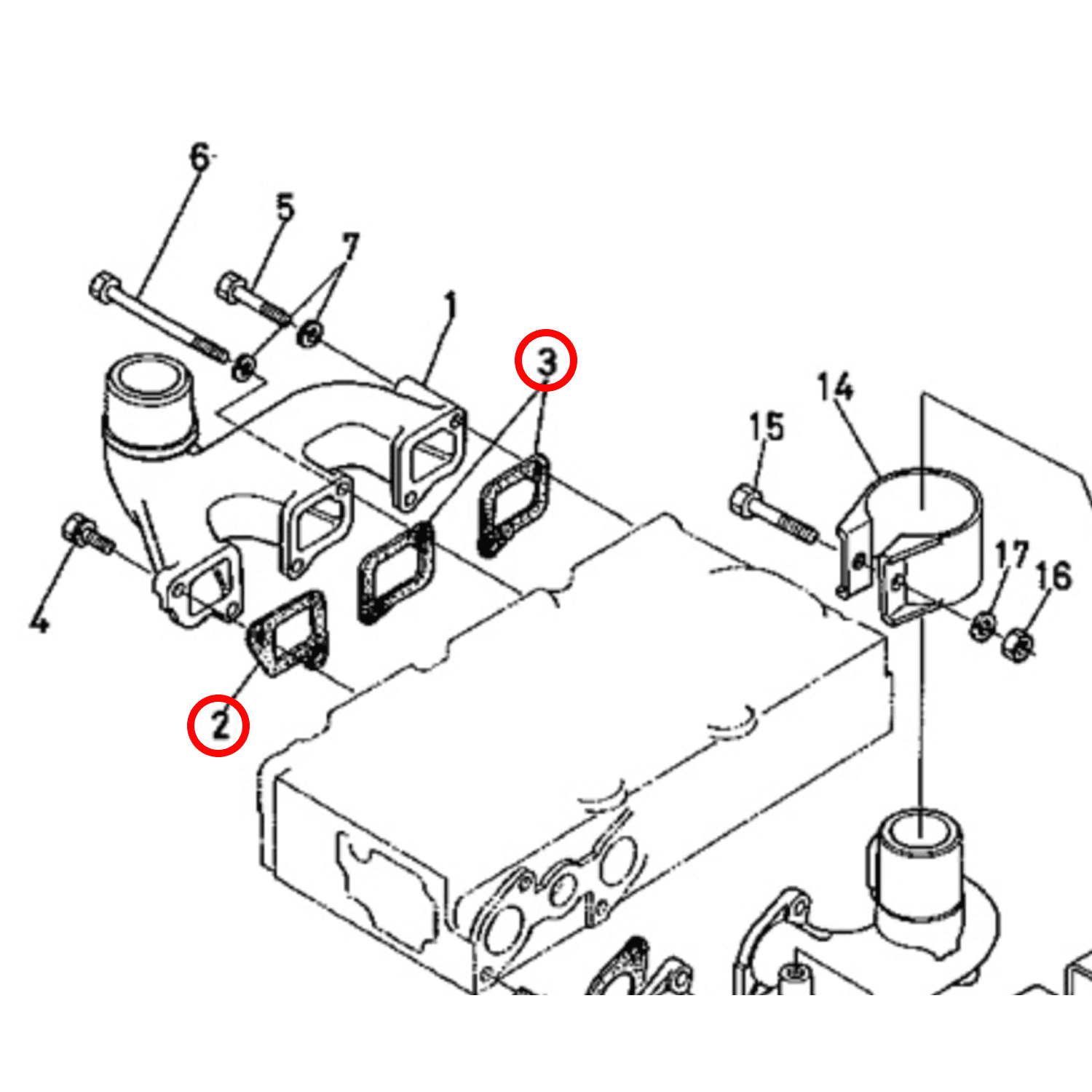 Inlaatspruitstukpakking Kubota D750 | B1200 – B7001 | Zen-noh - 2