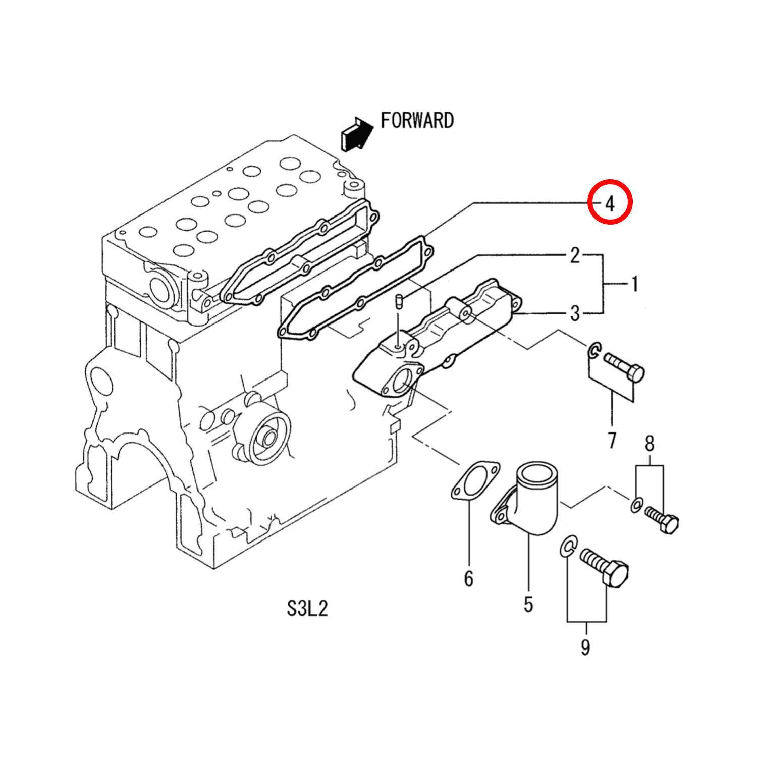 Inlaatspruitstukpakking S3L | S3L2 | Mahindra | Caterpillar | Pel-job | Weidemann - 2