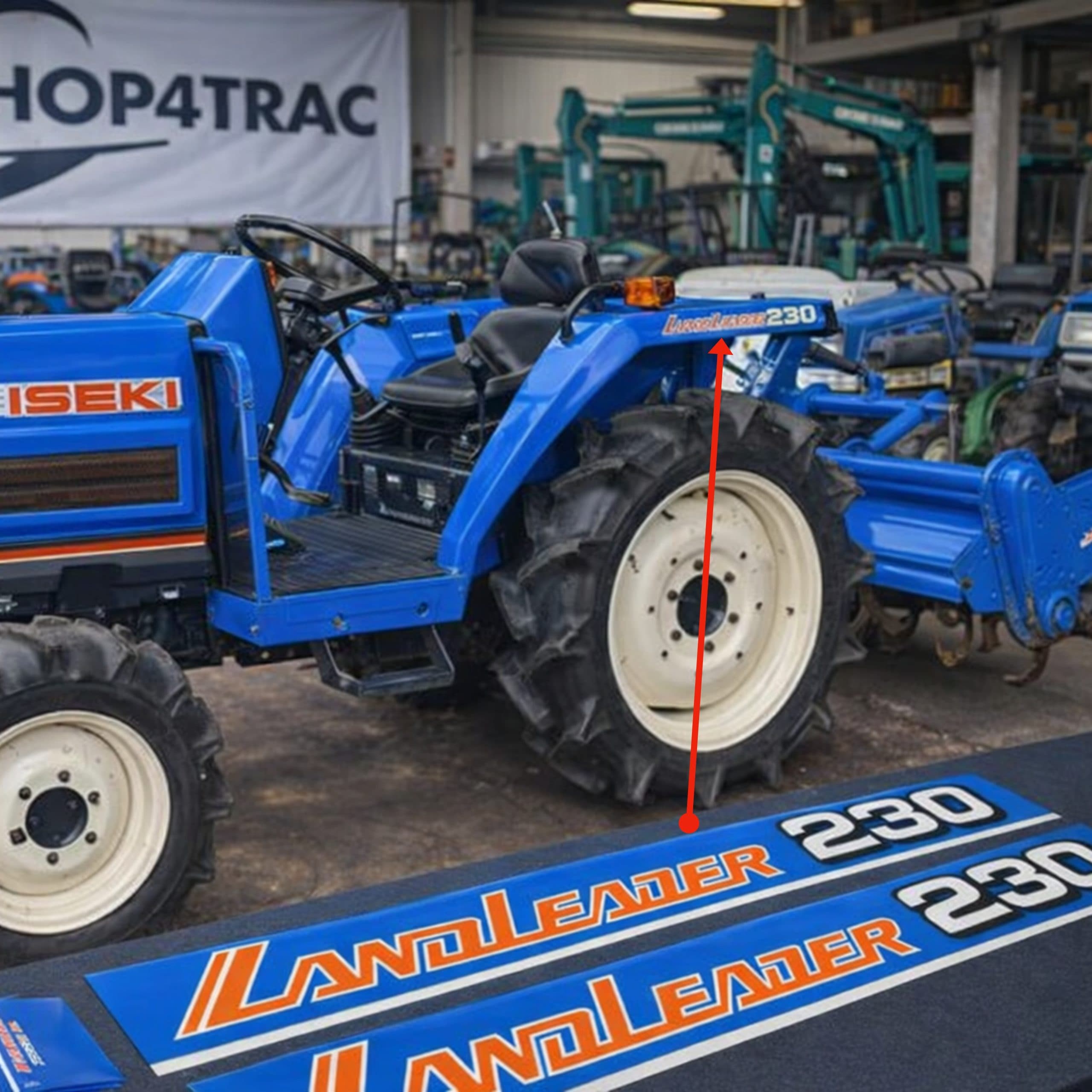 Stickerset Iseki TA230 achterzijde | TA Series - Complete Set & Originele Look - 2