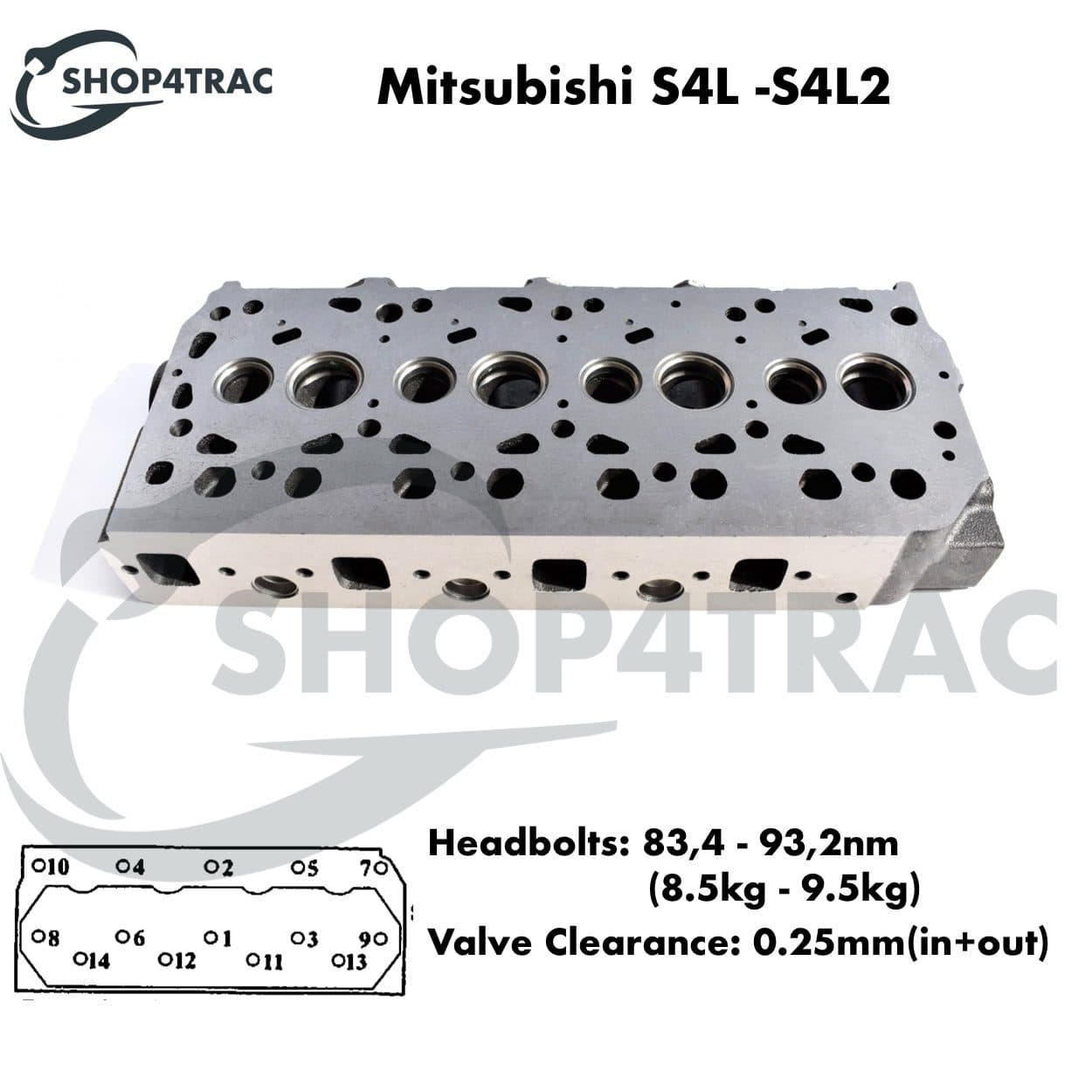 Cilinderkop + reparatieset Mitsubishi S4L | S4L2 | Vetus | Solé | Deutz | Atlas - 2
