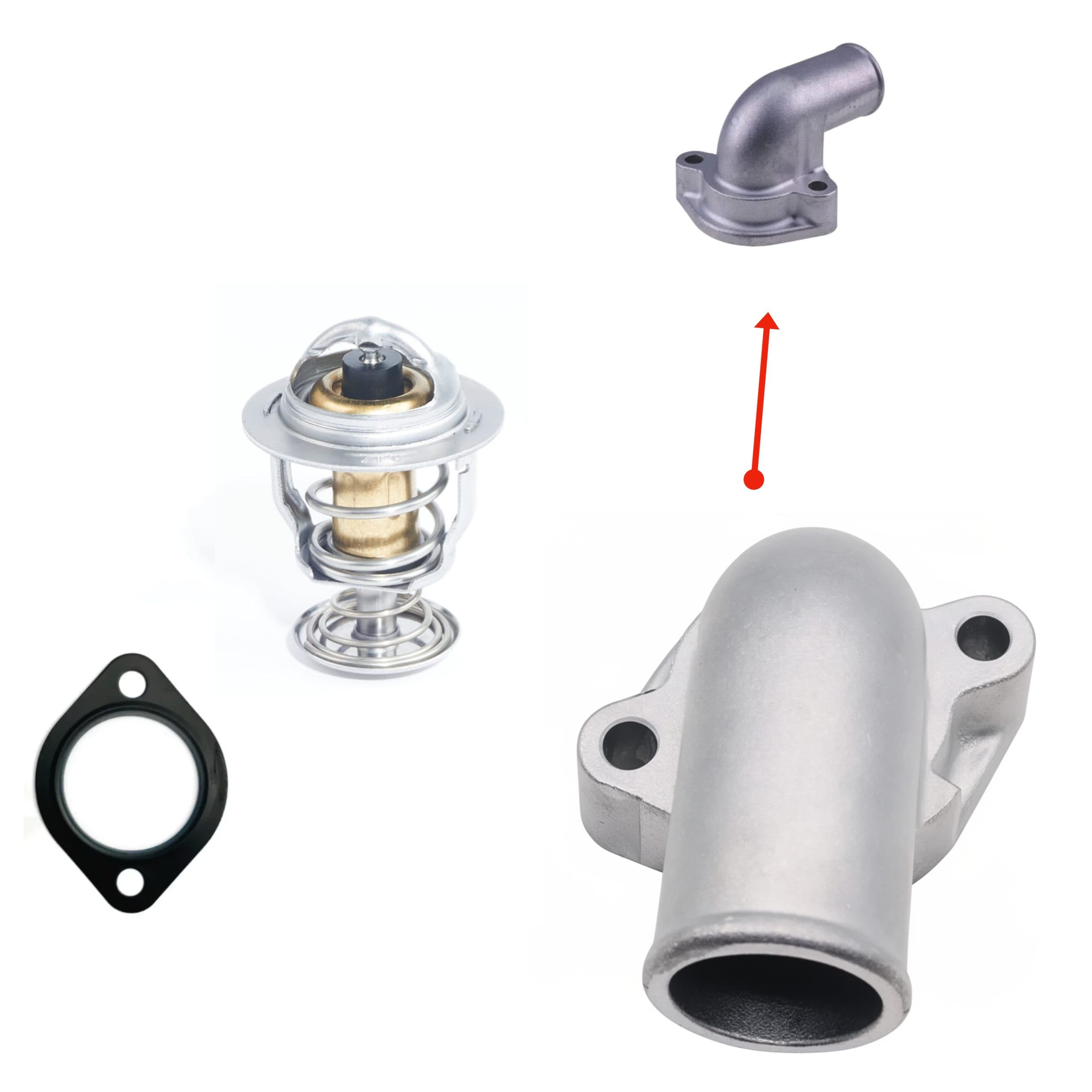 Thermostatgehäuse | Wasserflansch Kubota KX91-3 - KX91-S3S2 | L39 - L45 | R410 - R520