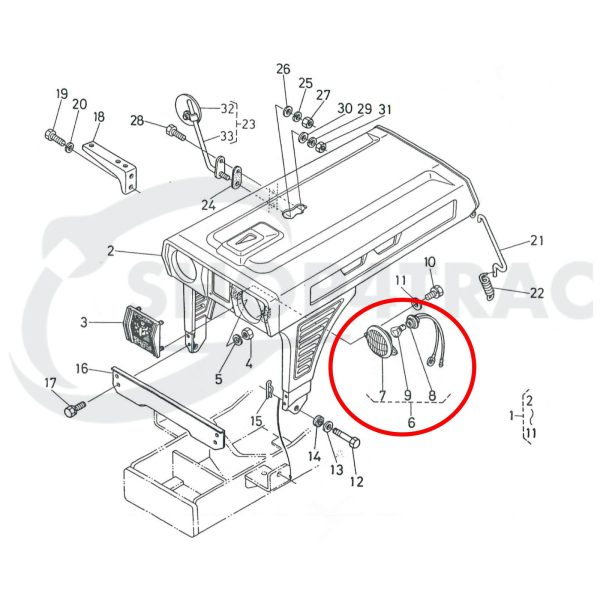 Scheinwerfer Kubota B-Serie: B5000, B5001, B6000, B6001, B7000, B7001 – Bild 2